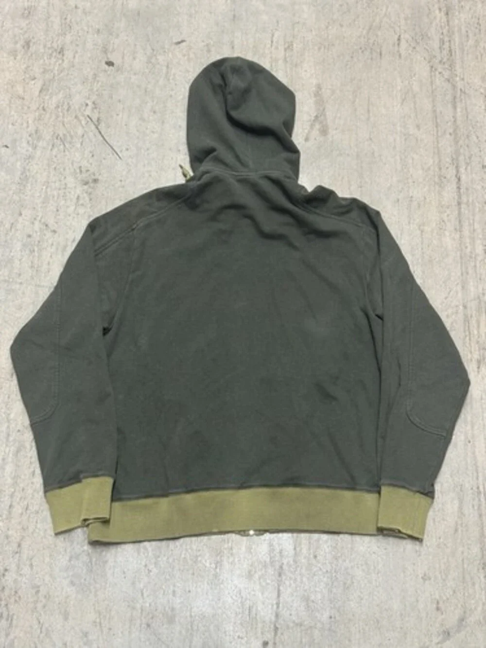 Vintage Y2K Nike Swoosh Zip-up Hoodie Sweatshirt Khaki Green Mens Size Large